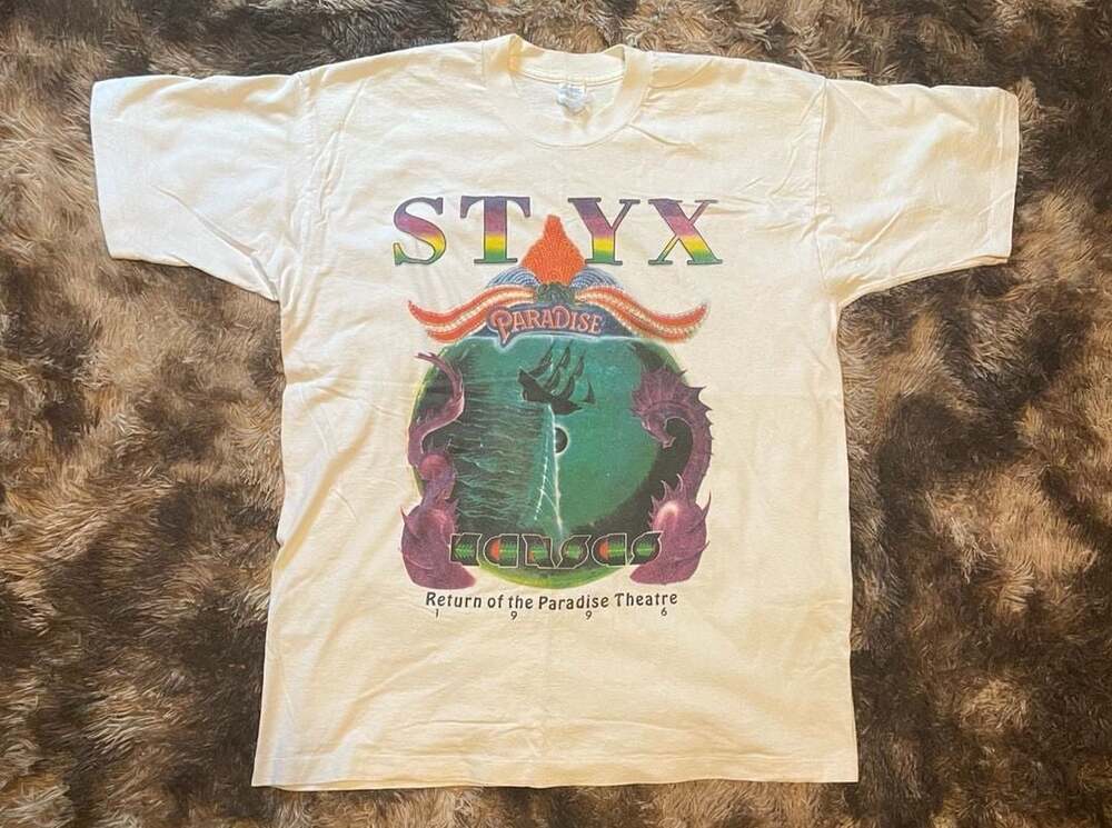 Vintage 1996 Styx Return of the Paradise Theatre Tour Graphic T-Shirt, XL